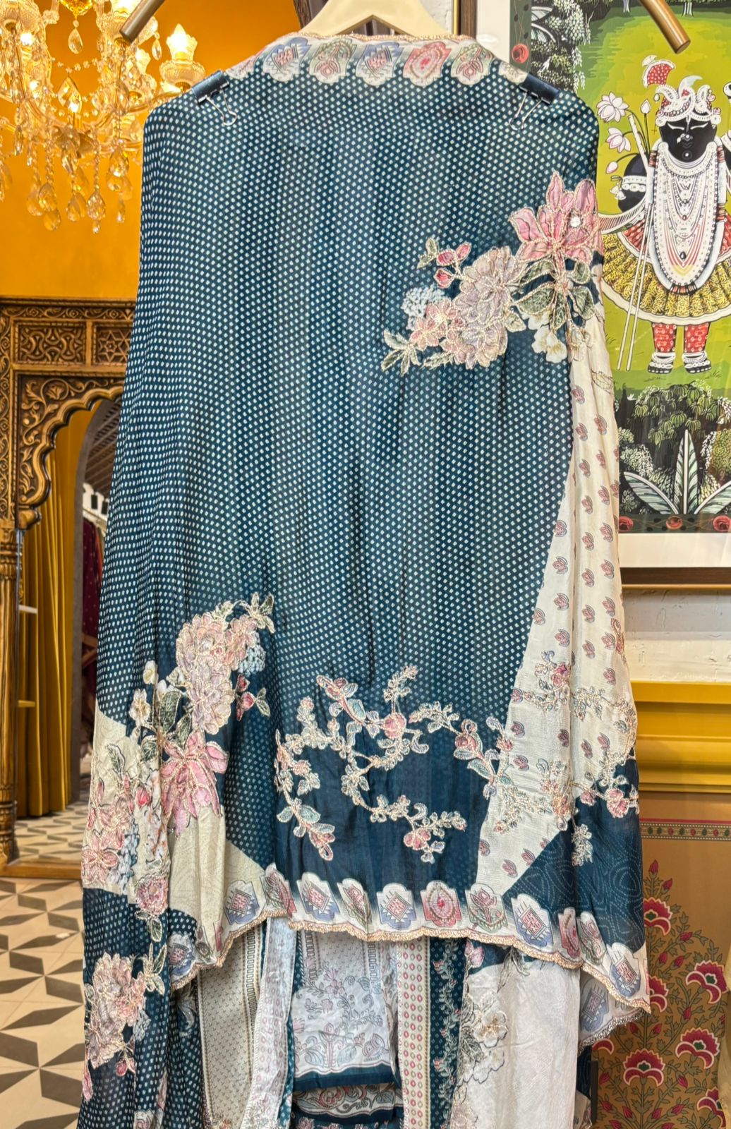 Afsara Crêpe Suit (Peacock Blue)