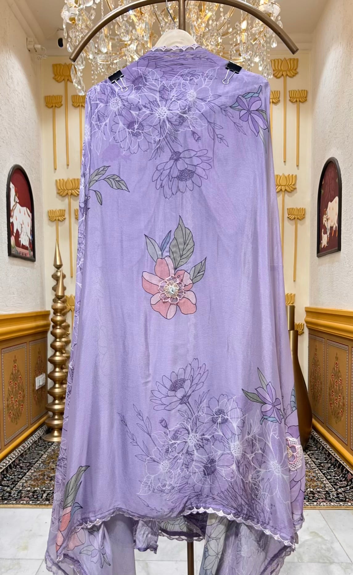 Eshira Print Noor Suit (Purple)