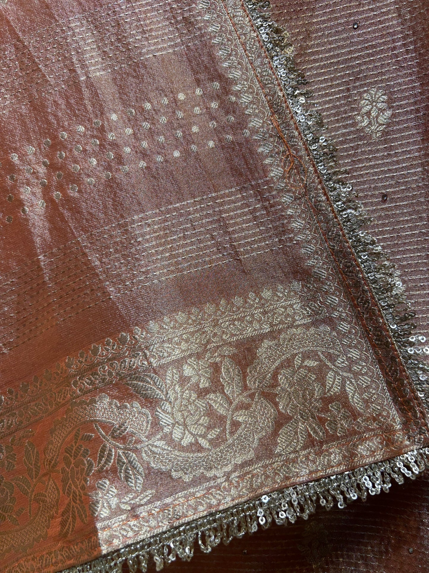 Aavira Aaina Veil Suit (Rust)