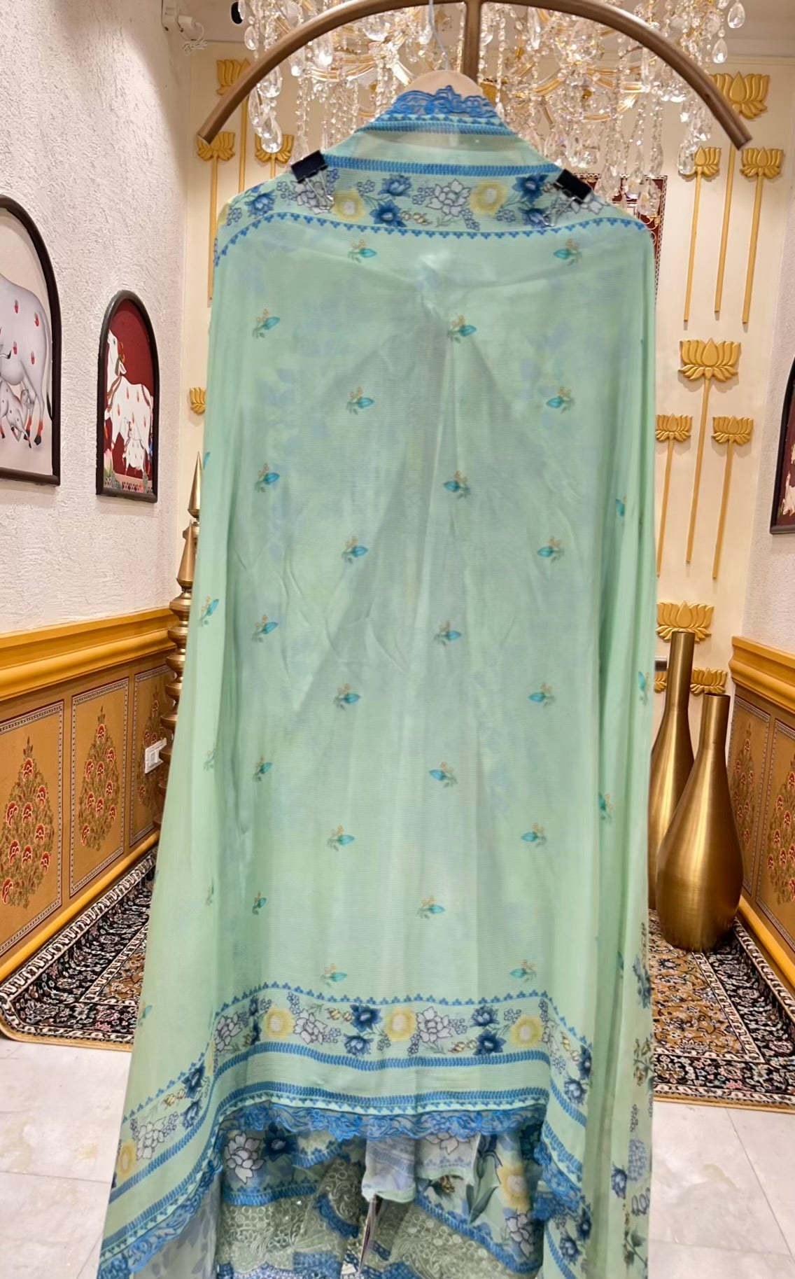 Elara Print Veil Suit (Pista Green)