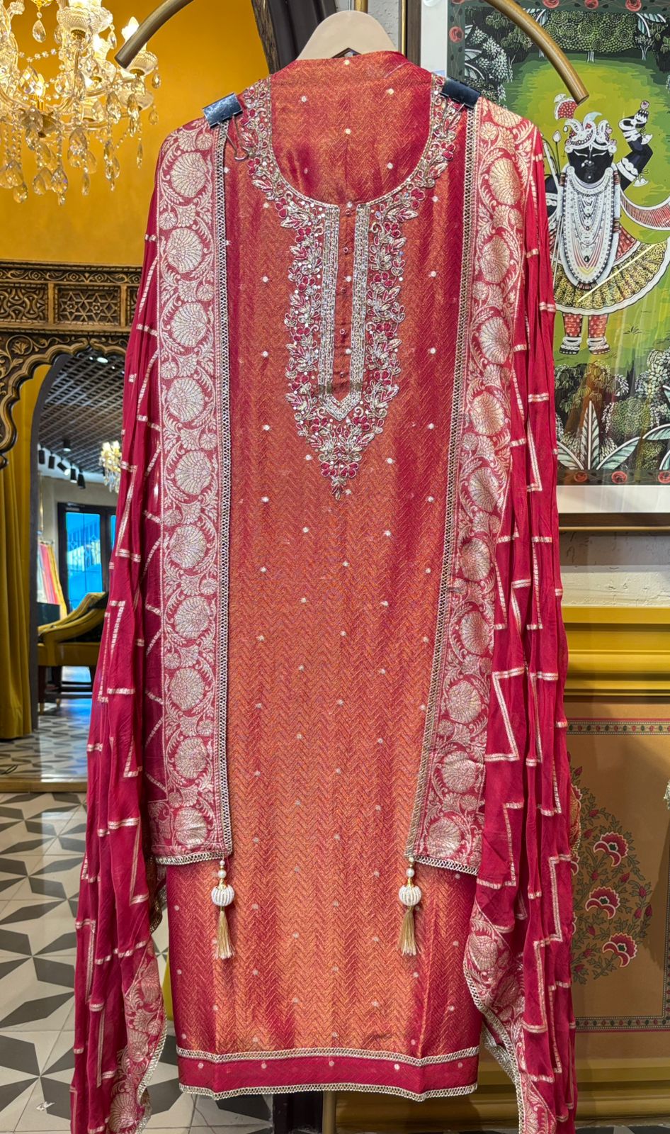 Parizaad Organza Suit (Red)