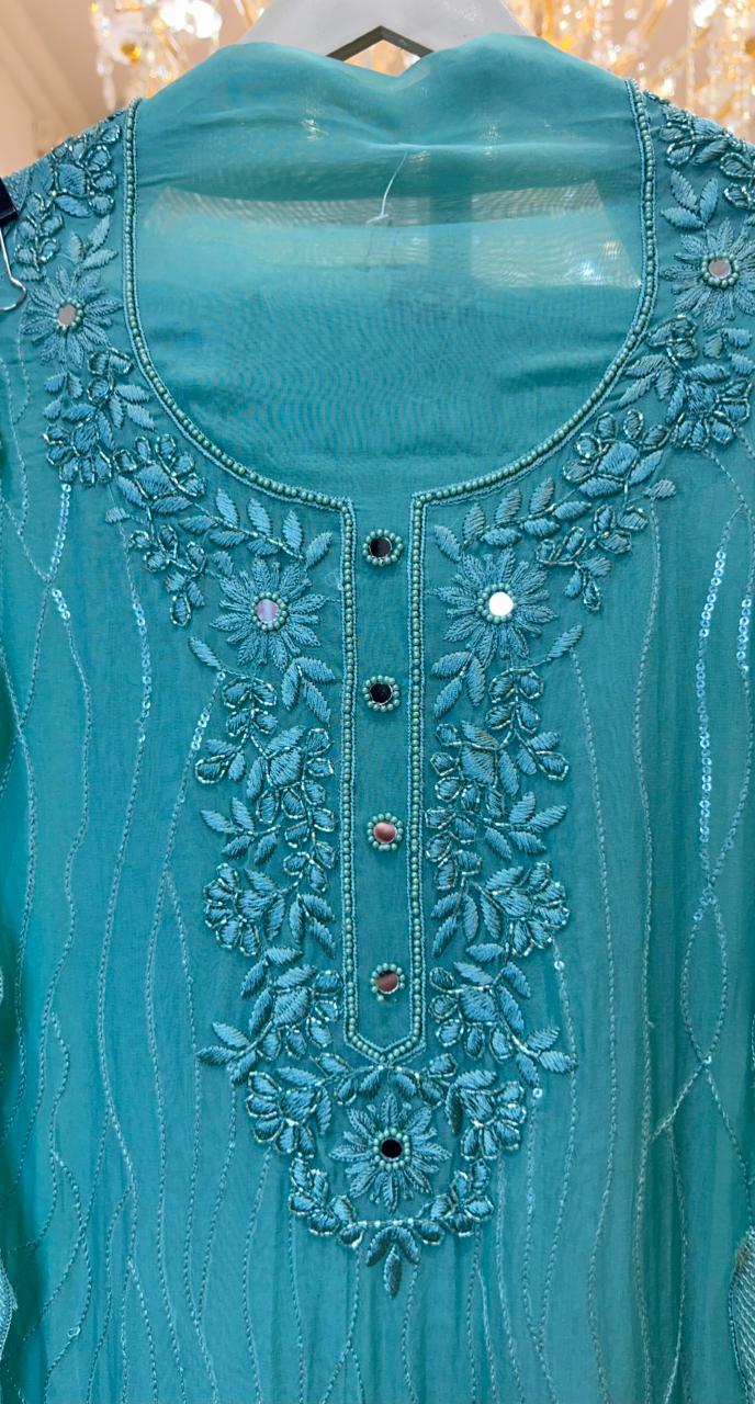 Zarvika Adaayat Suit (Sea Green)