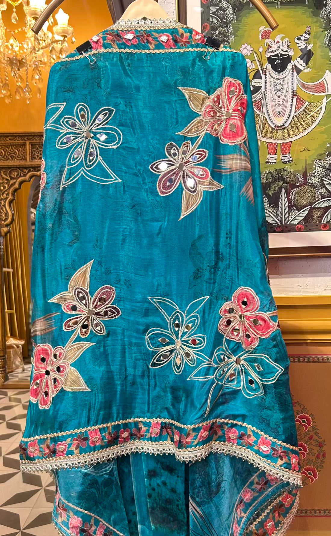 Falisha Organza Suit (Peacock Green)