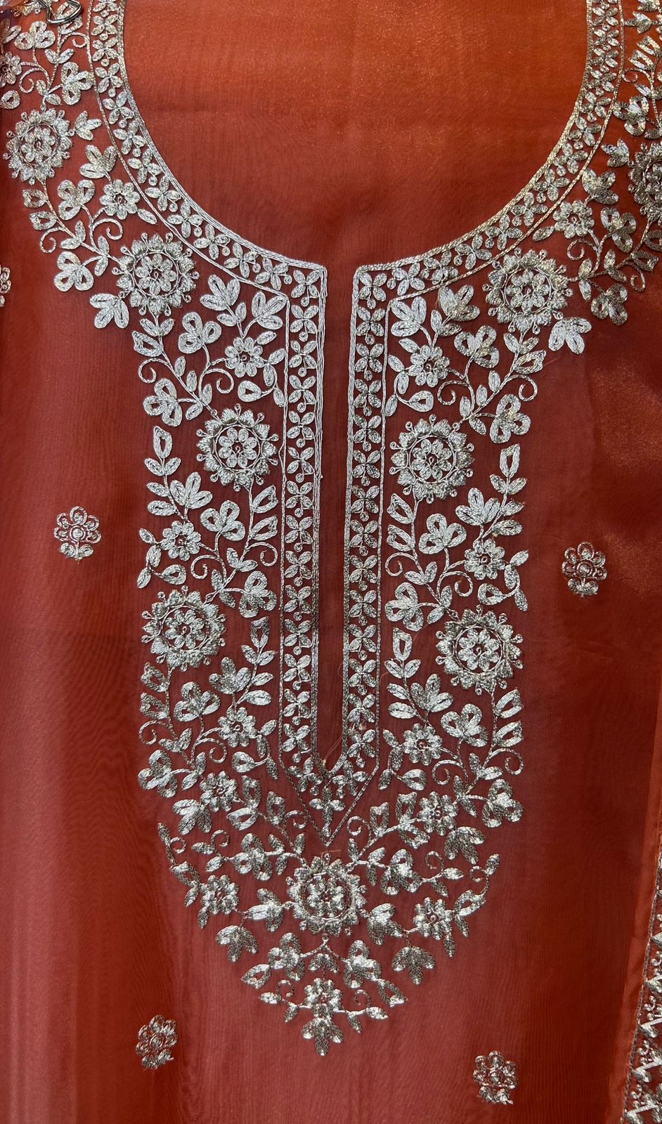 Zuranaya Organza Suit (Rust)