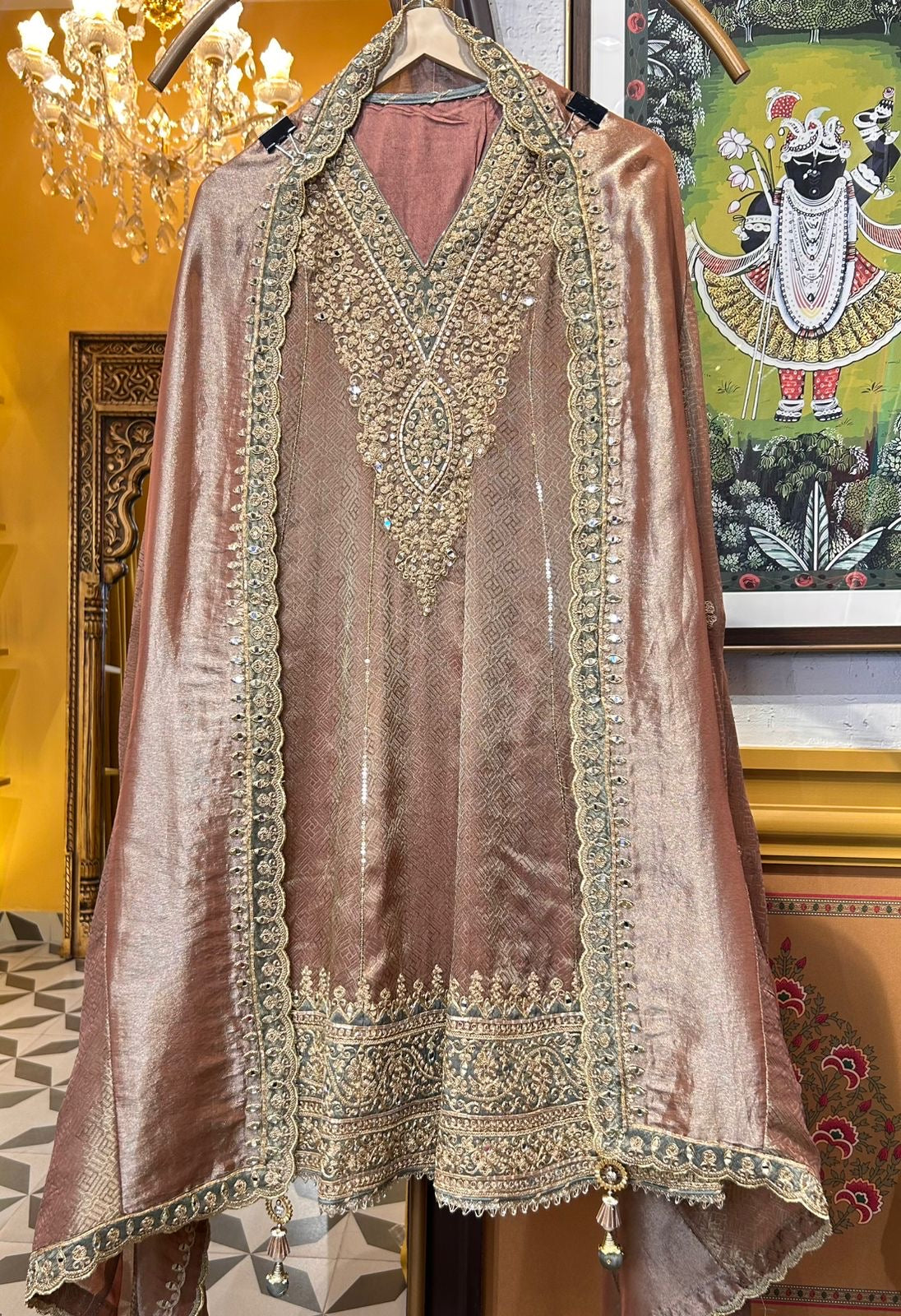 Ruh-e-Zar Anarkali Suit (Beige)