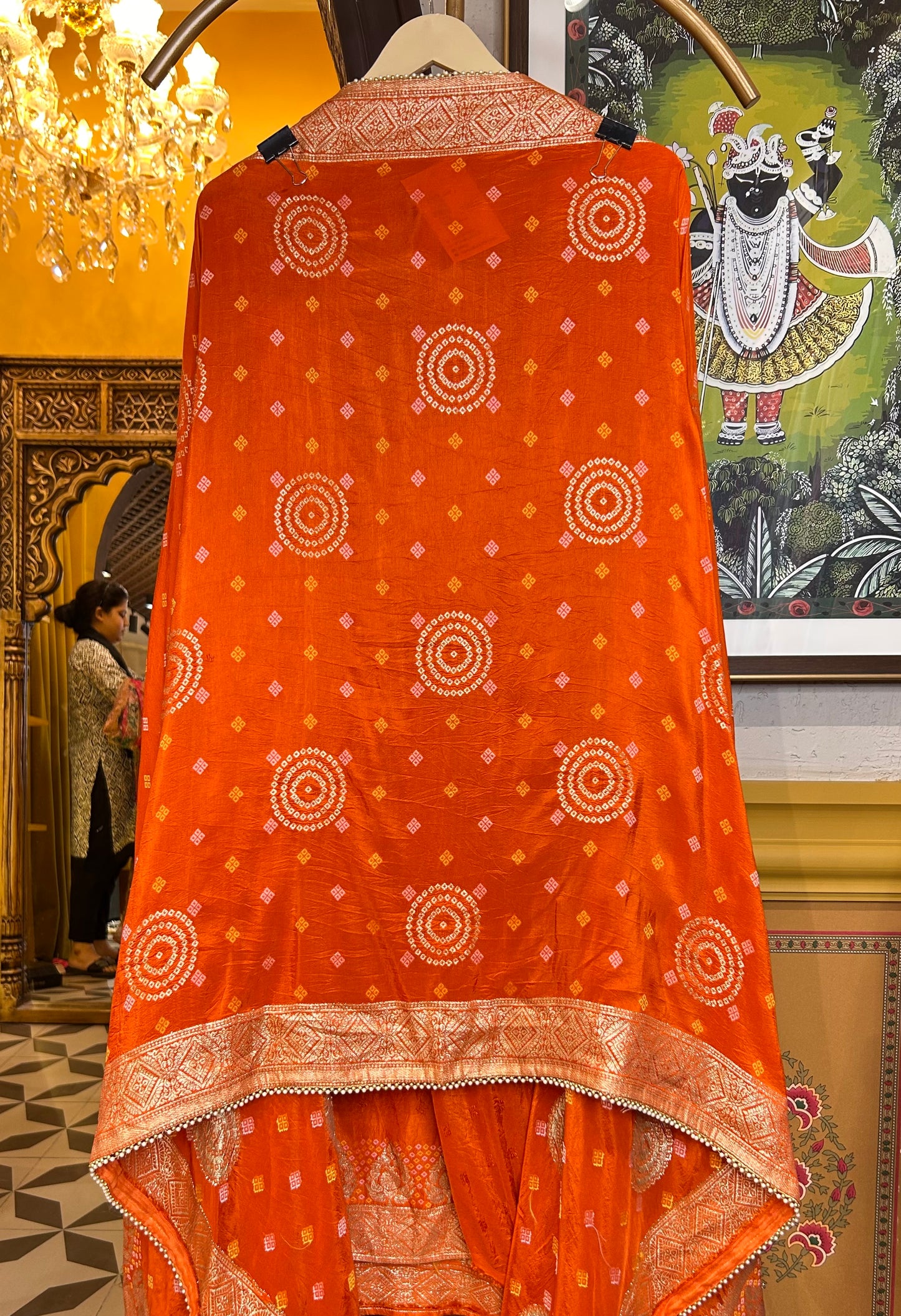 Vistaar Bandhani Suit (Orange)