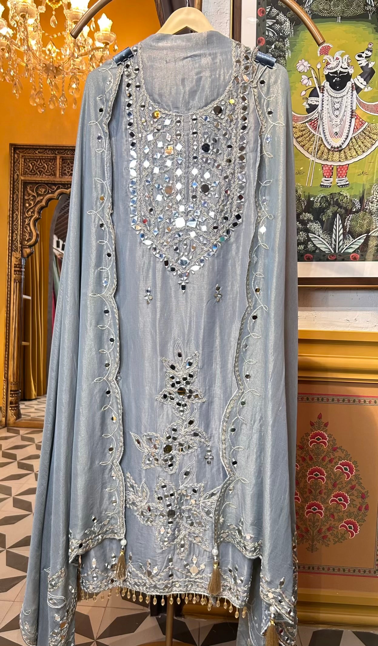 Arzheen Organza Suit (Silver Grey)