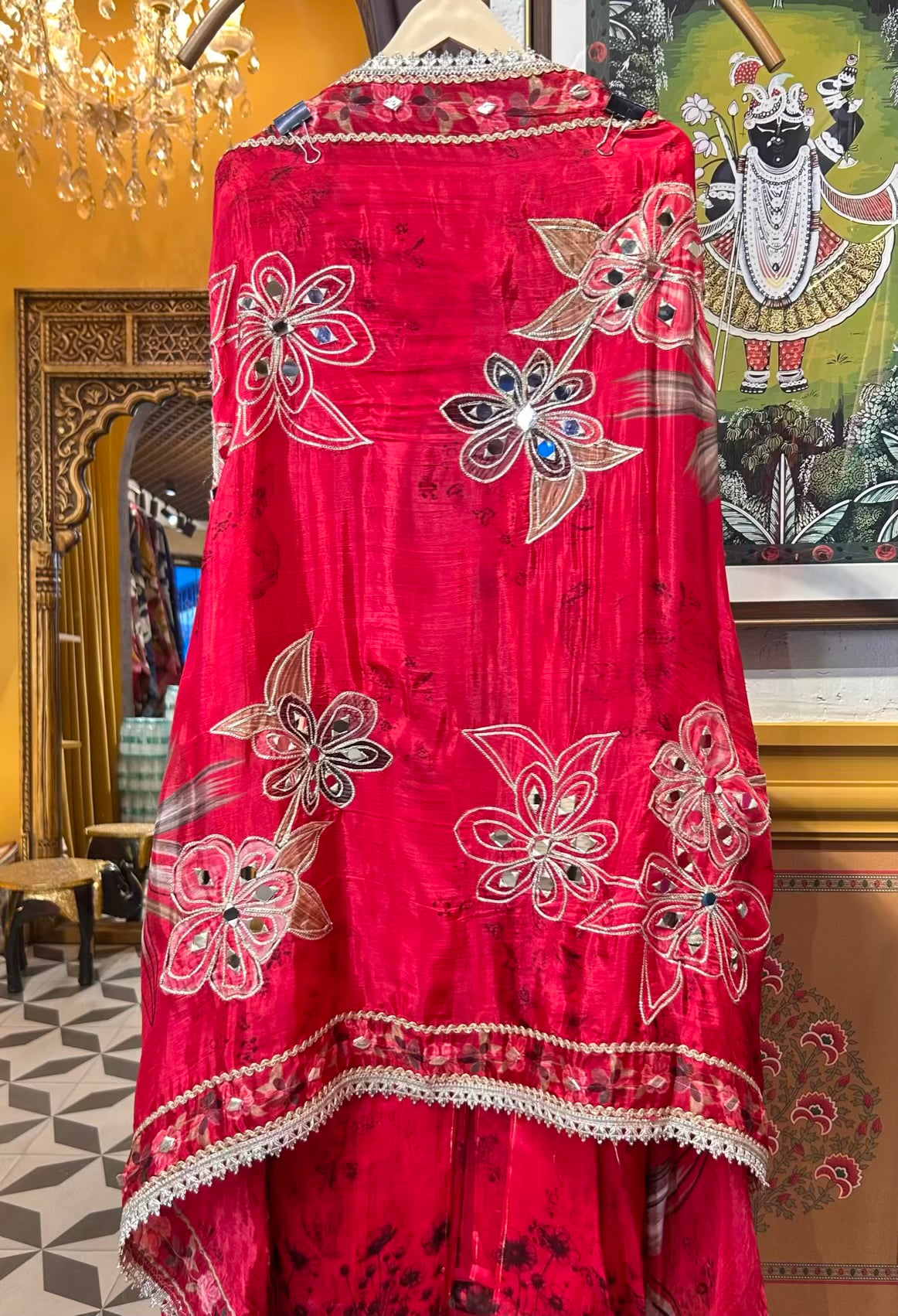 Falisha Organza Suit (Coral)