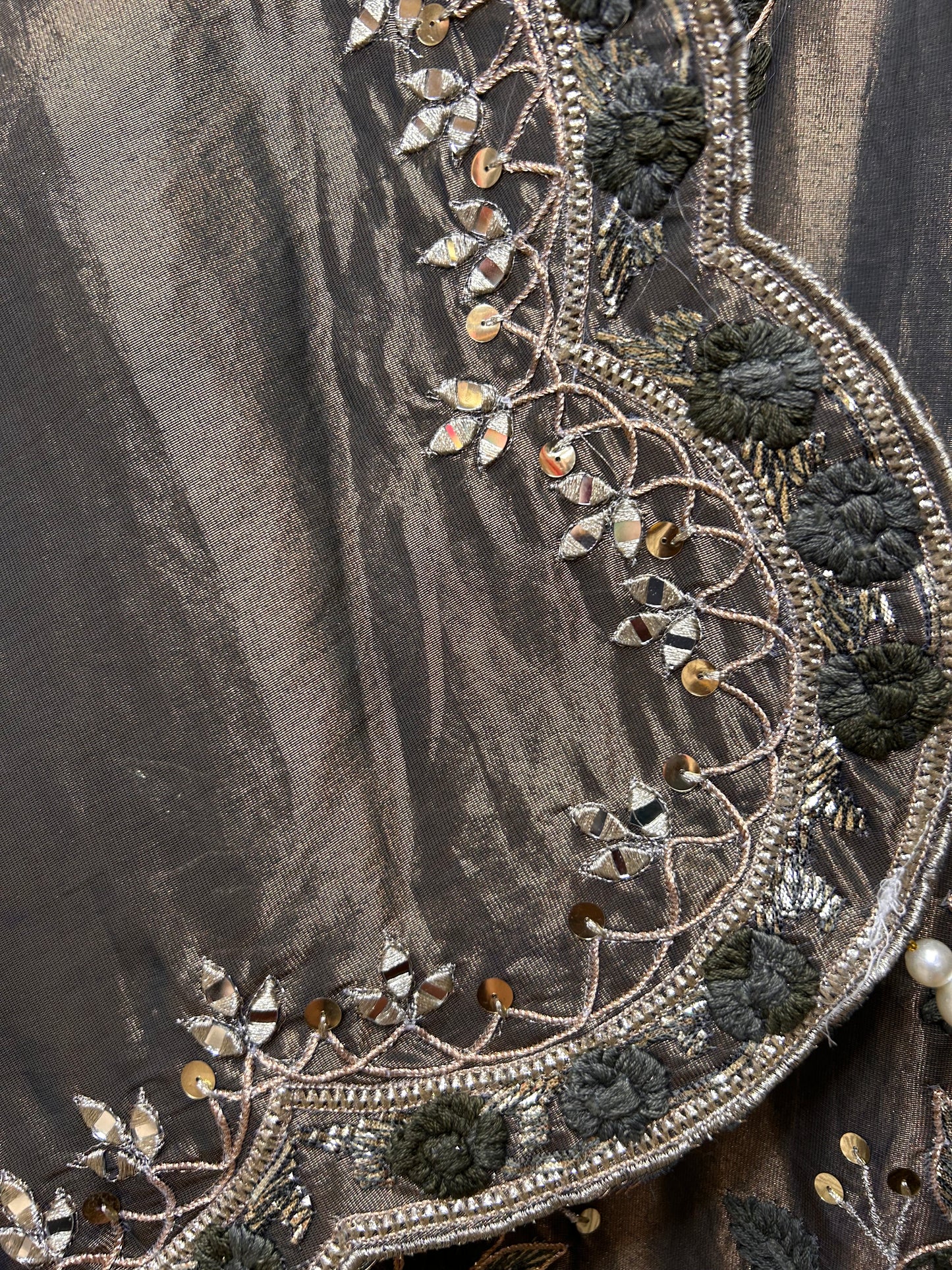 Noorain Organza Suit (Dark Green)