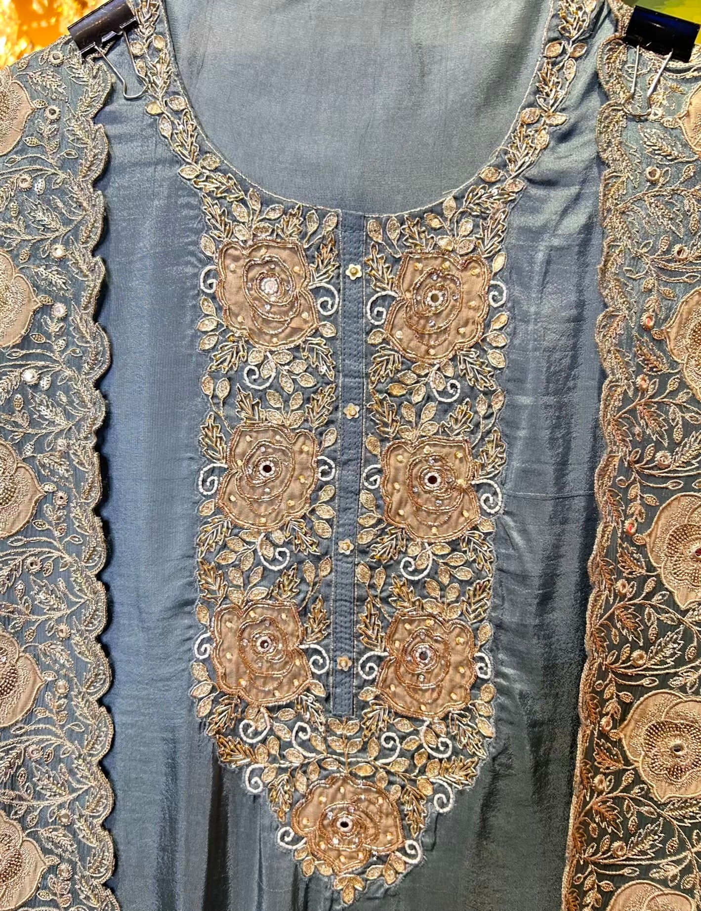 Eshanya Organza Suit (Powder Blue)