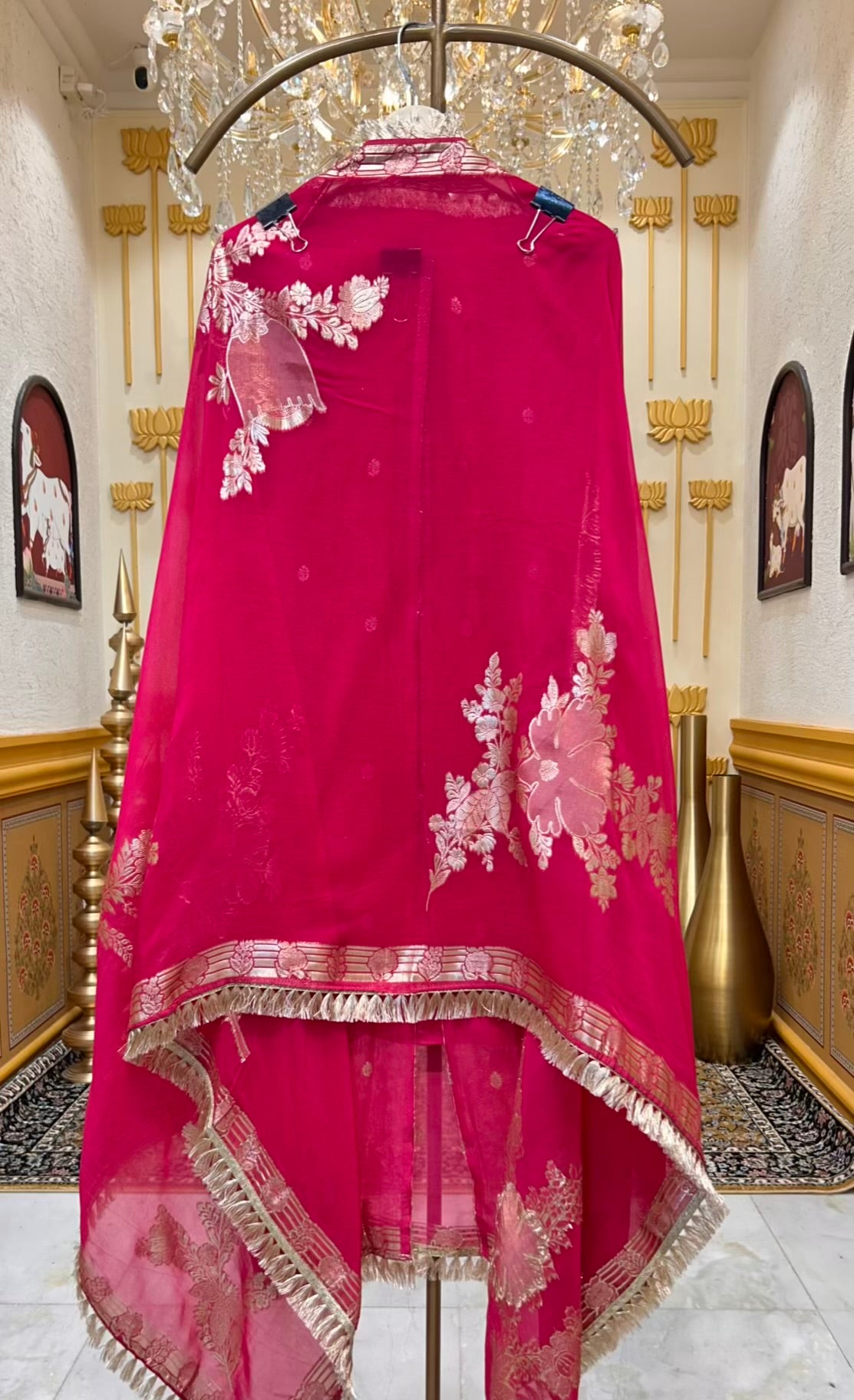 Shahvira Gota Mahal Suit (Magenta)