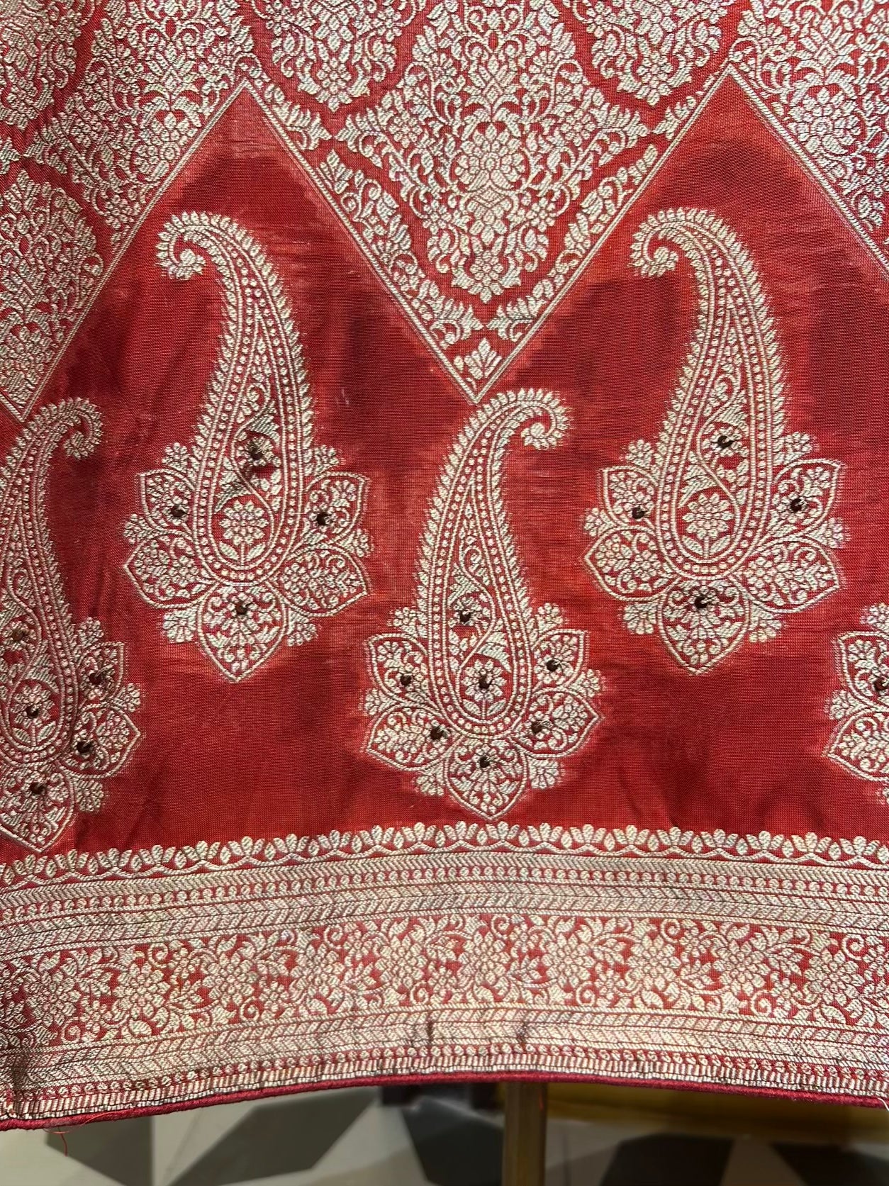 Roopkaar Banarasi Suit (Rust)