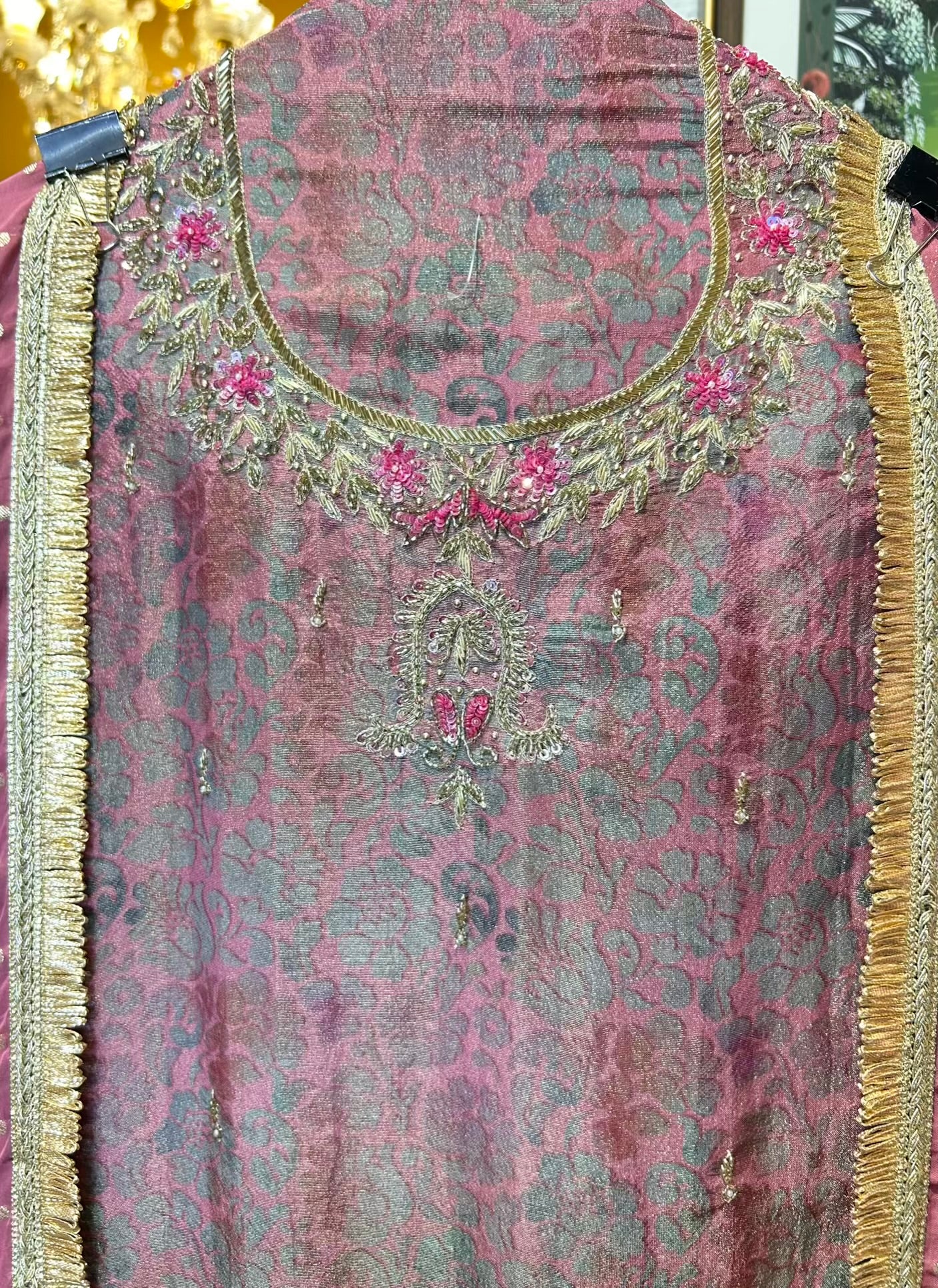 Falisha Organza Suit (Pink)