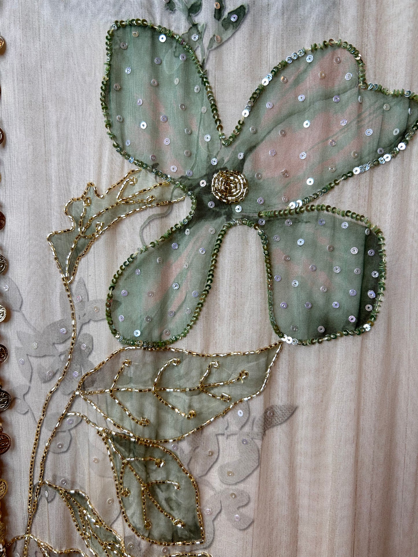 Elayna Organza Suit (Ivory Green)