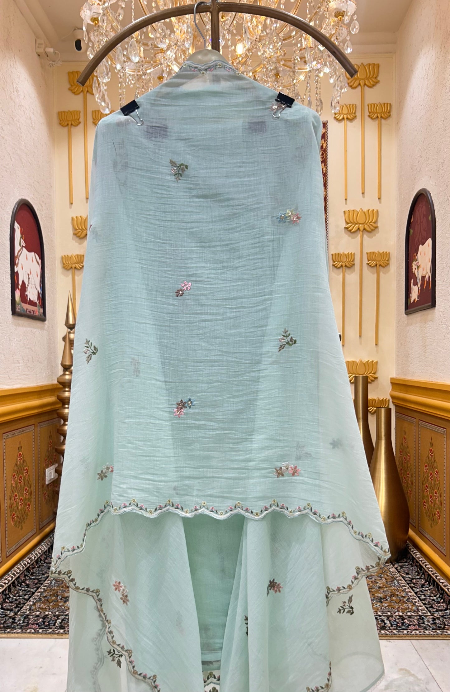 Vihana Resham Grace Suit (Light Green)