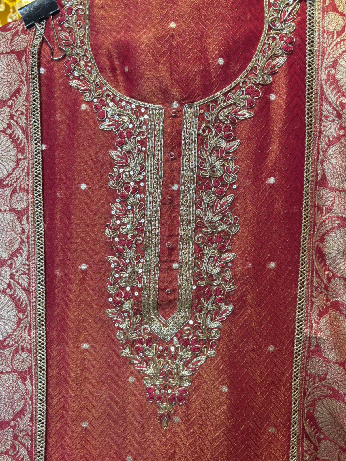 Parizaad Organza Suit (Red)