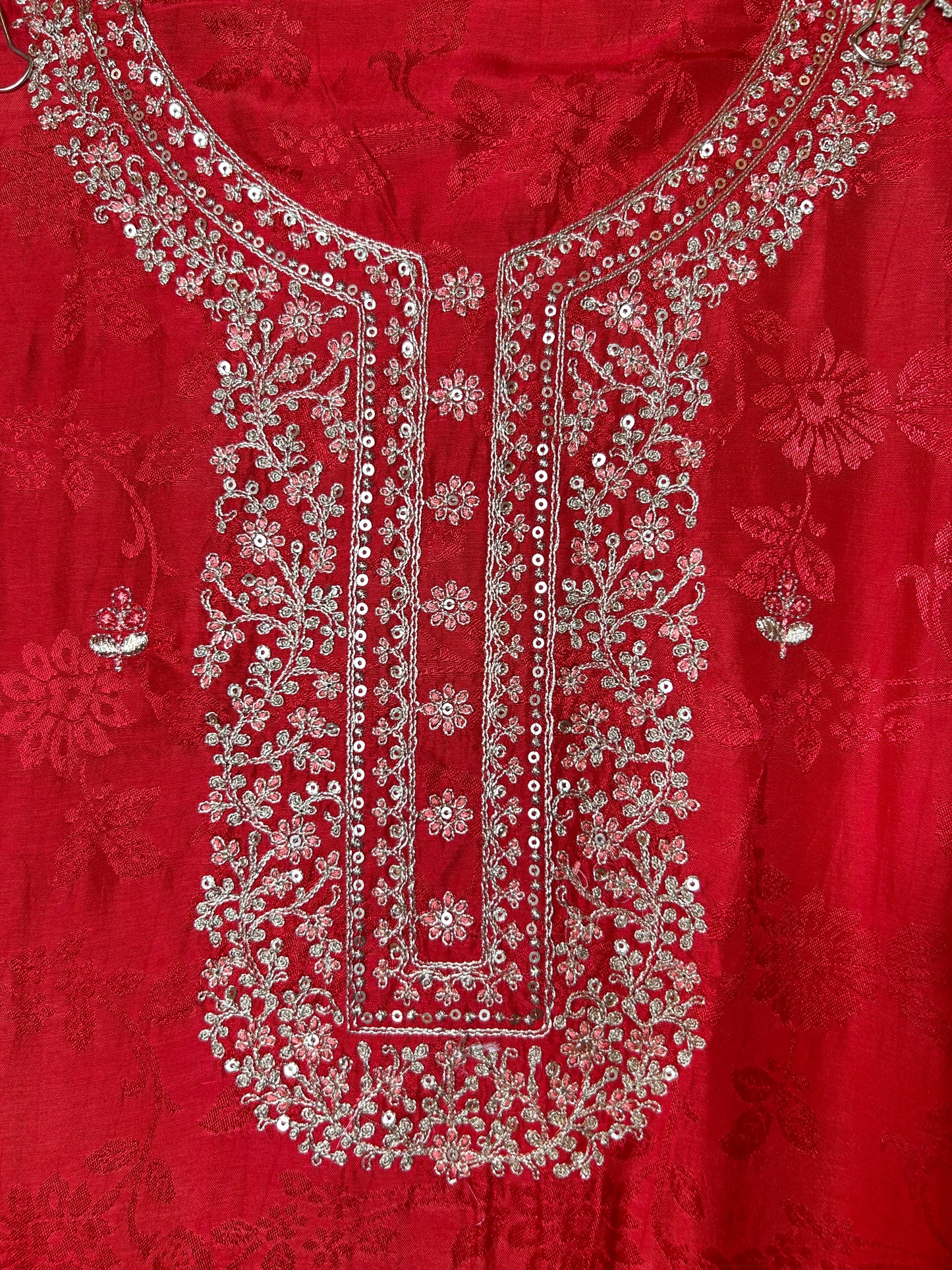 Sunehri Raah Banarasi Suit (Red)