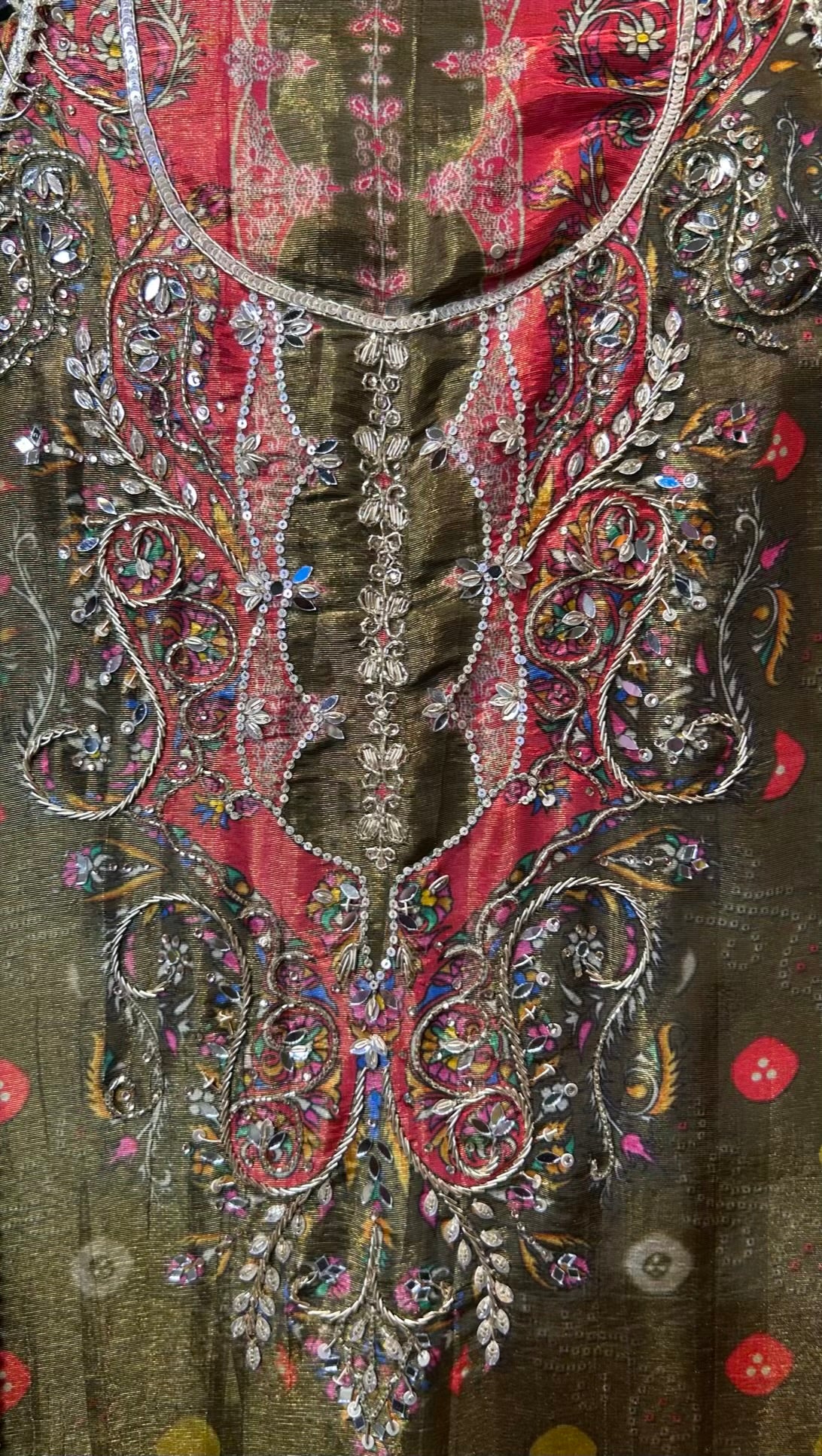 Nooré-Naz Organza Suit (Rust)