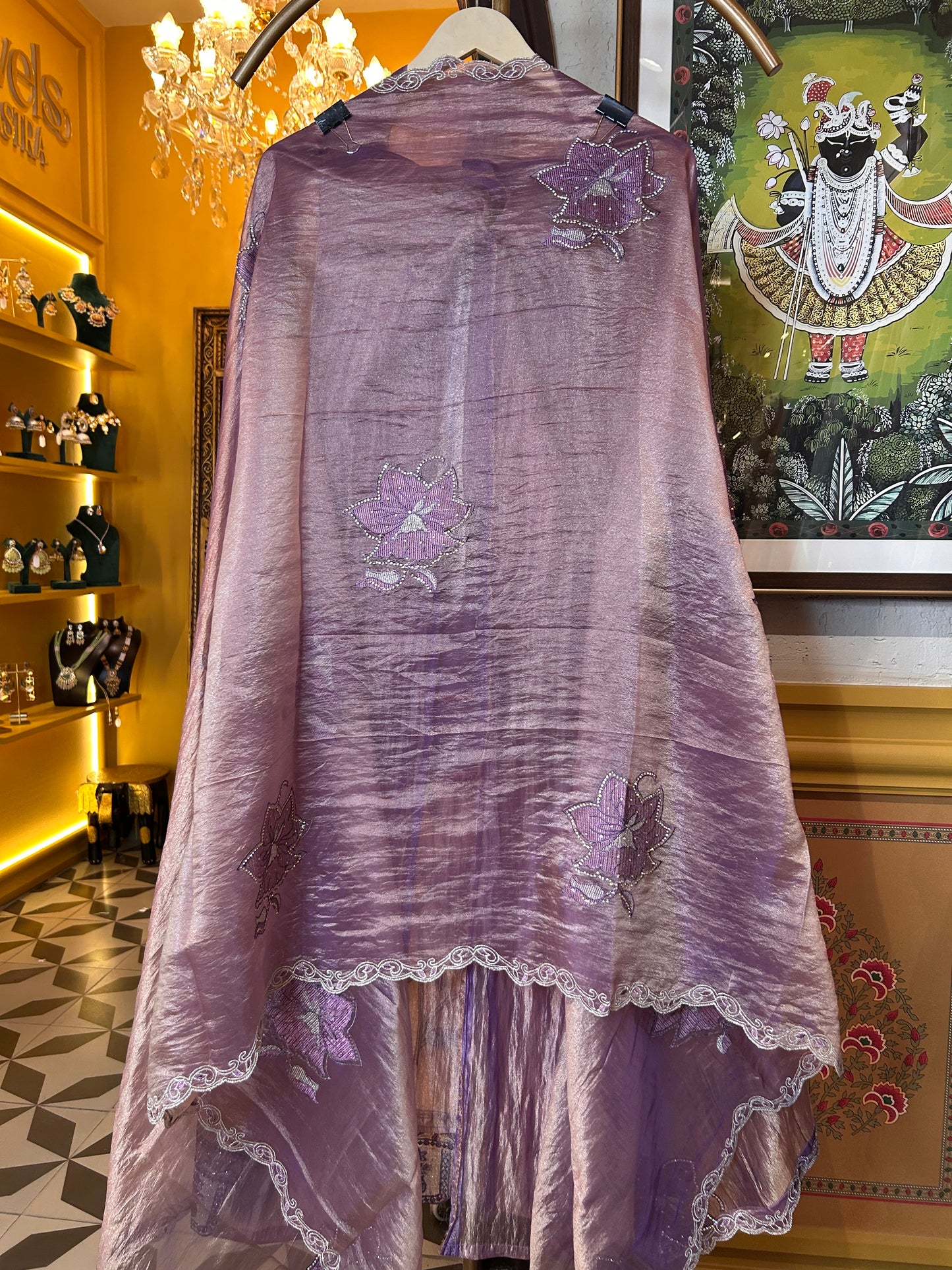 Sifat Shimmer Organza Suit (Lavender)