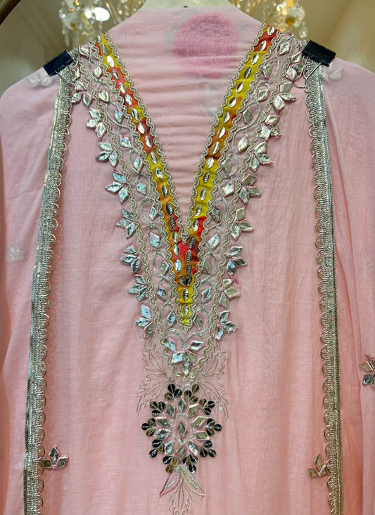 Virasa Gota Mirror Suit (Pink)