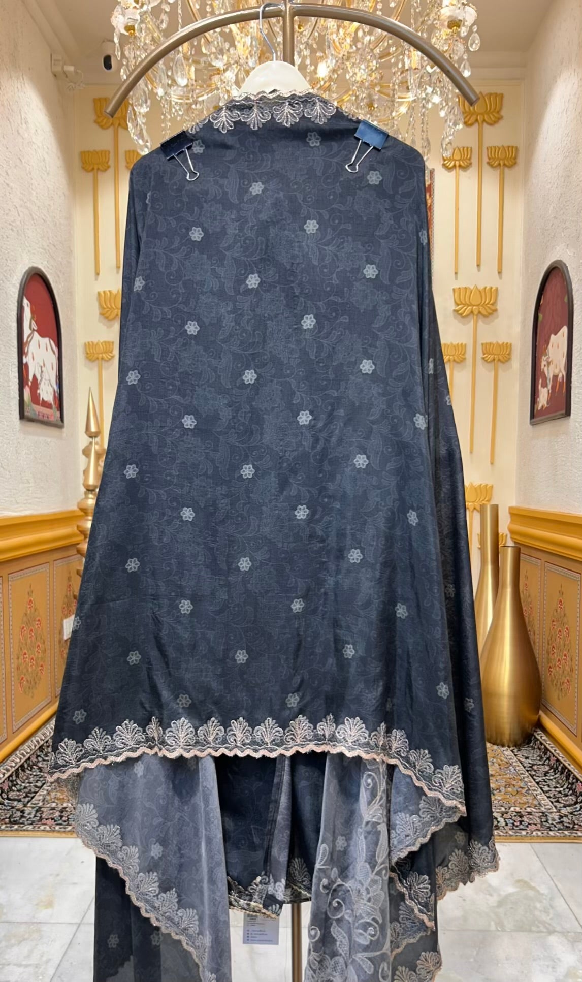 Sahira Zari Silk Suit (Black)