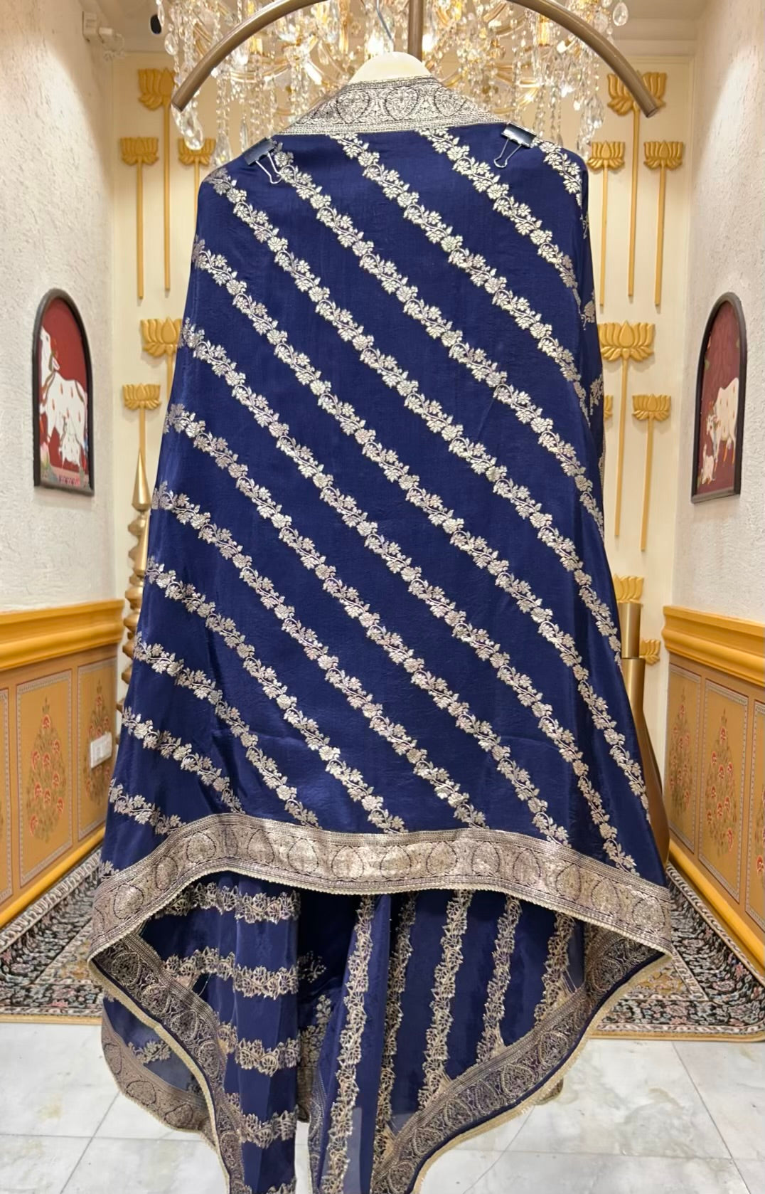 Elira Banarasi Loom Suit (Navy Blue)