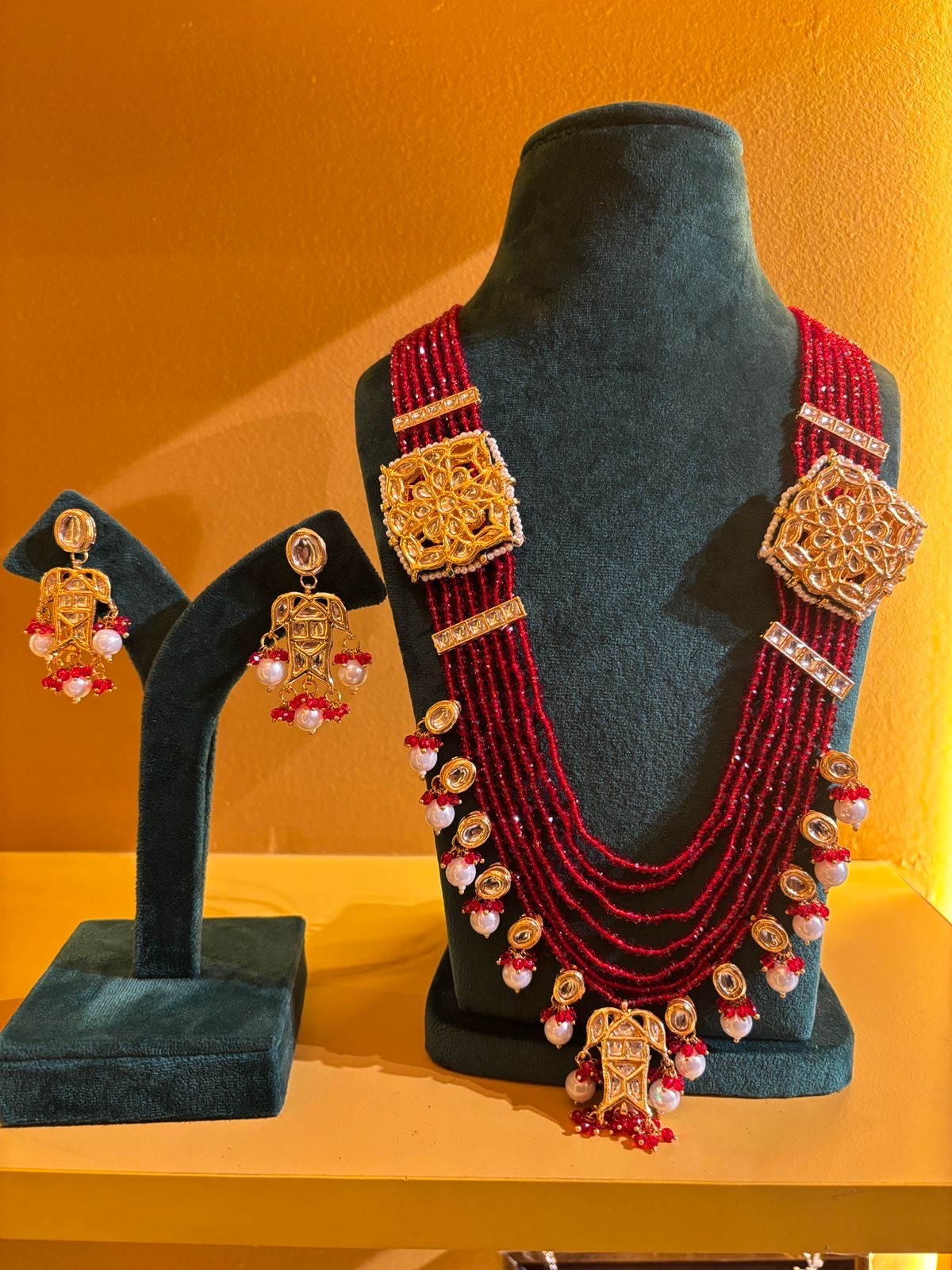 Zayra Gul-Jaal Haar Set (Red)