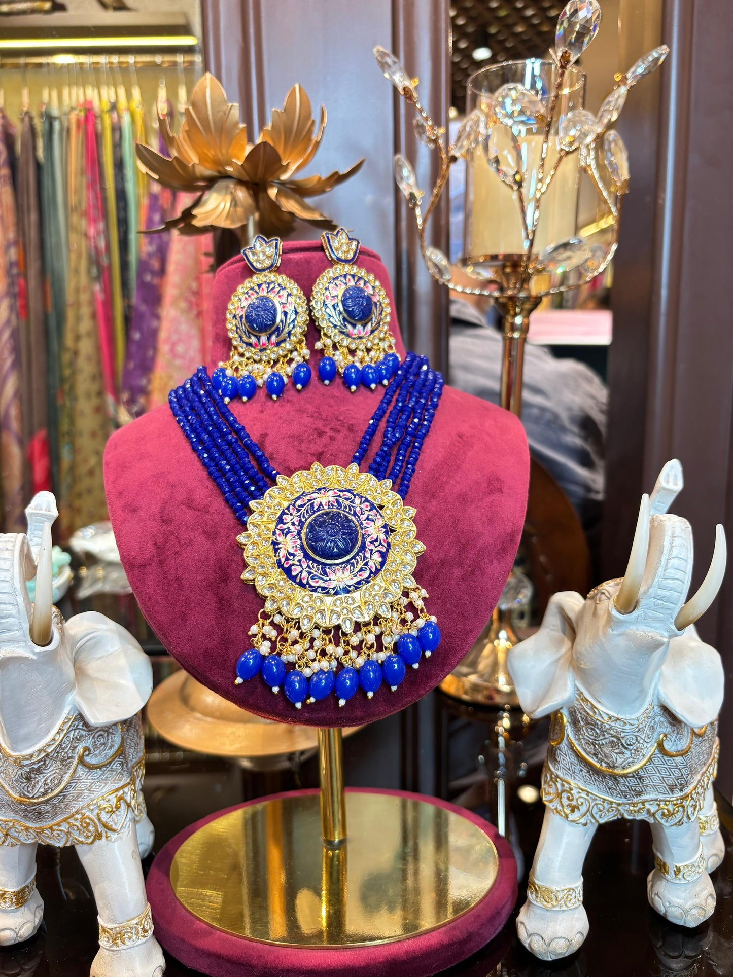 Raatrani Polki Set (Blue)