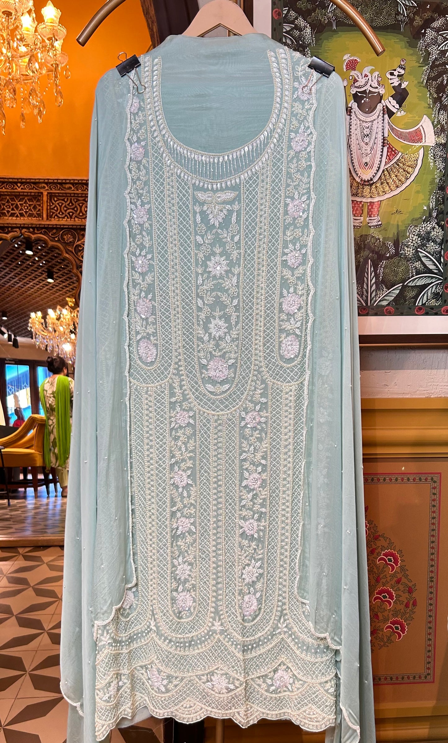 Zarveen Organza Suit (Blue)