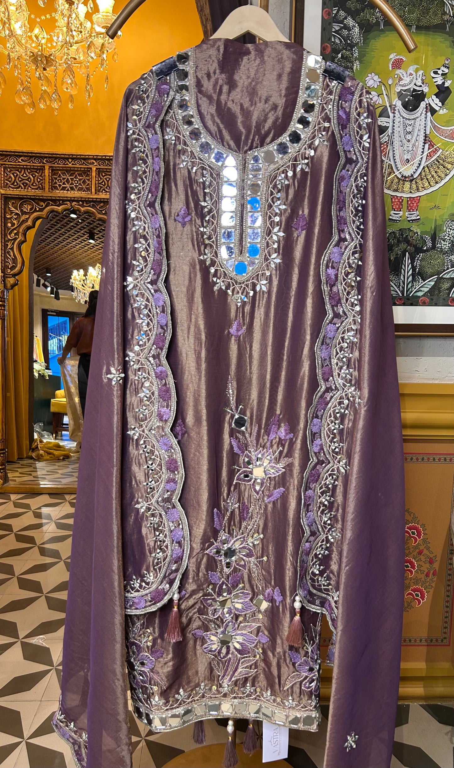 Noorain Organza Suit (Lavender)