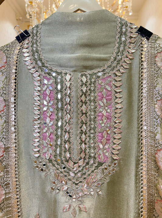 Kesariya Sheesh Suit