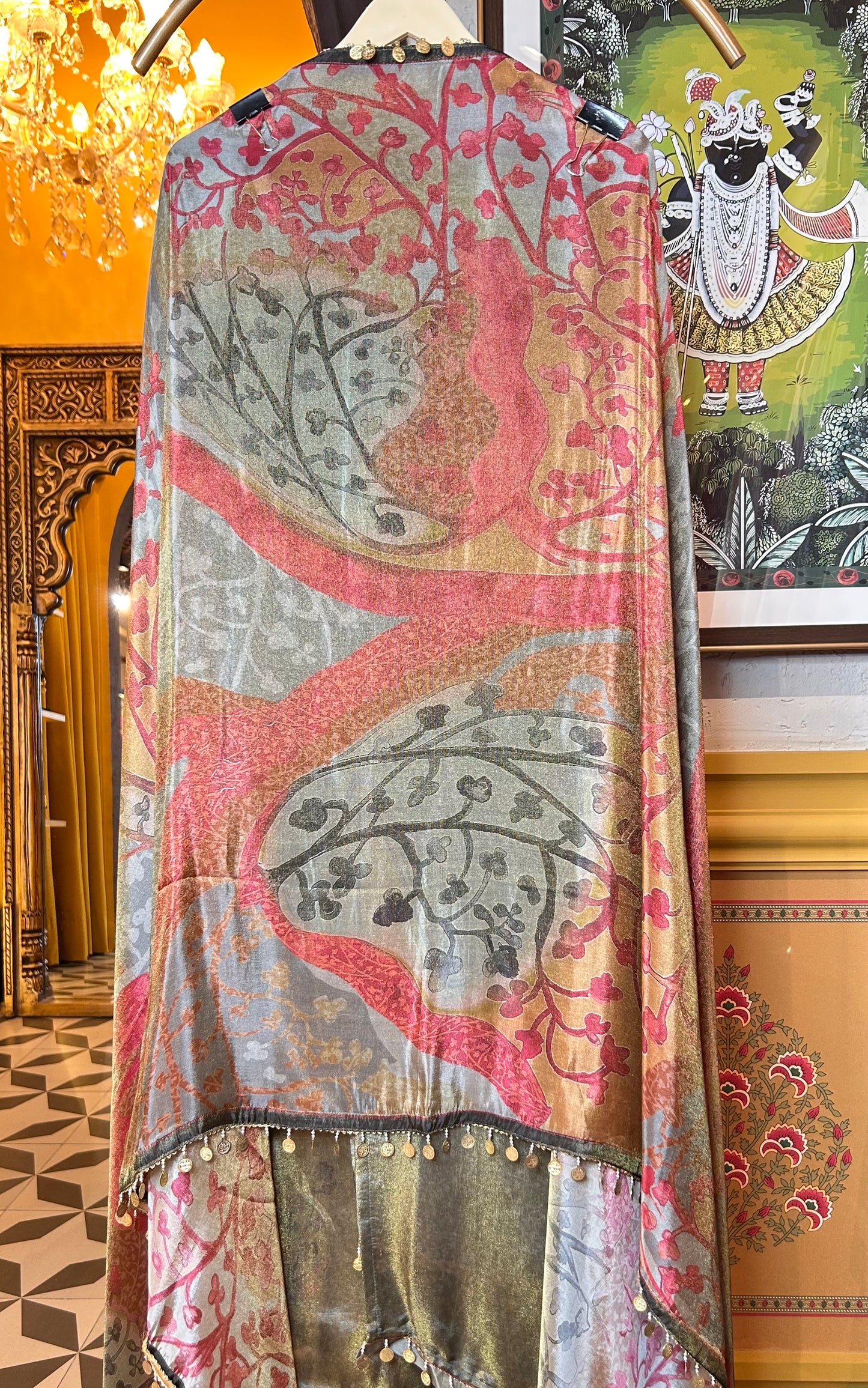 Taraab Shimmer Organza Suit (Grey)