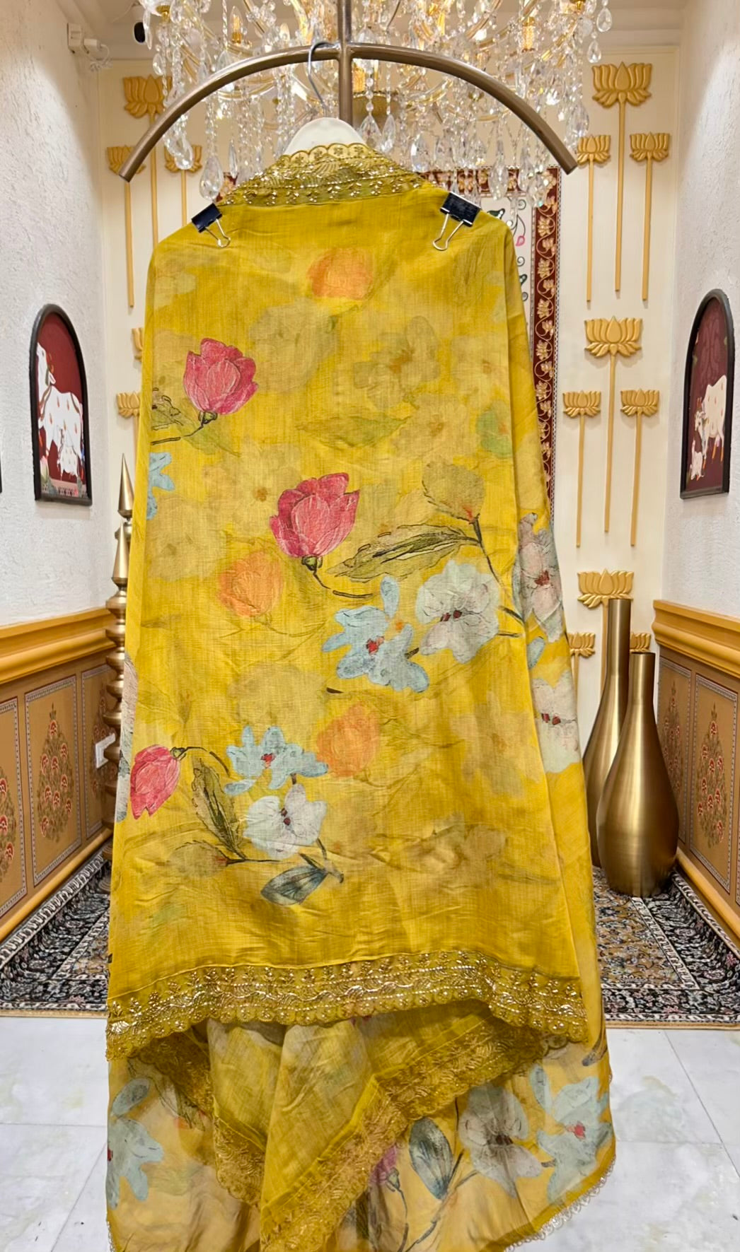 Nayra Muslin Bloom Suit (Mustard)