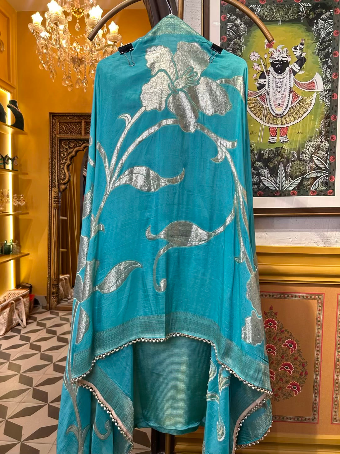 Meerbaaz Banarasi Suit (Turquoise)