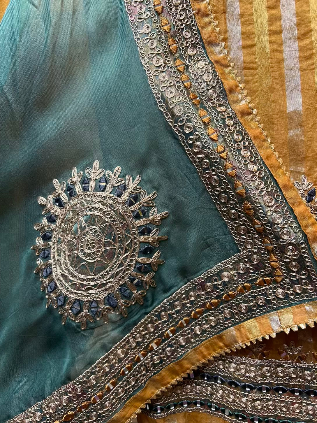 Arzoo Organza Suit (Blue)