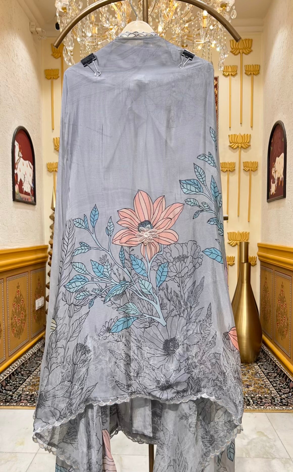 Eshira Print Noor Suit (Grey)