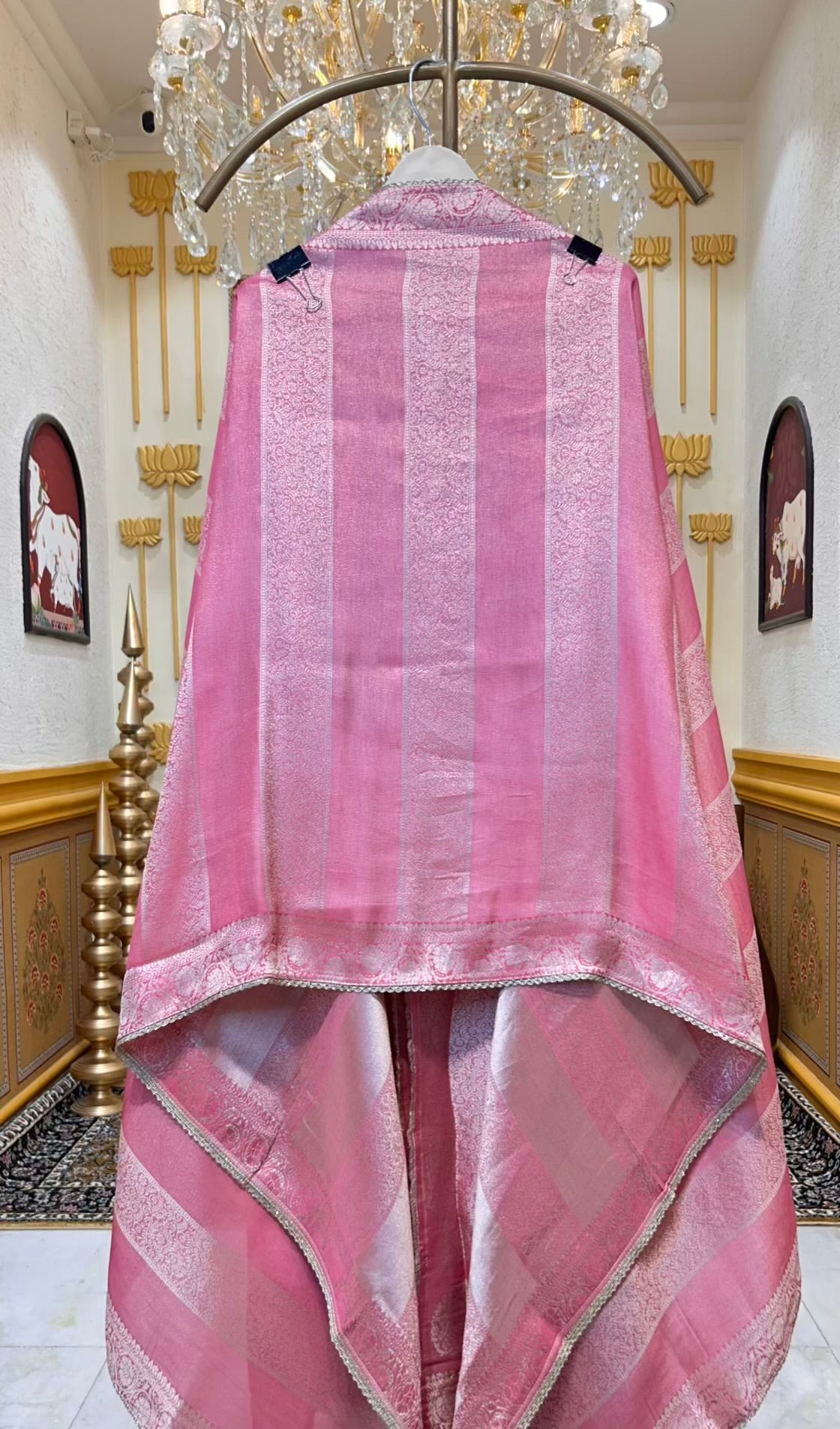 Zehraana Brocade Grace Suit (Peach)