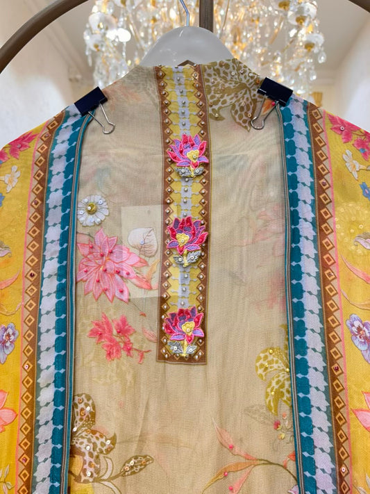 Zehra Moti Glow Organza Suit