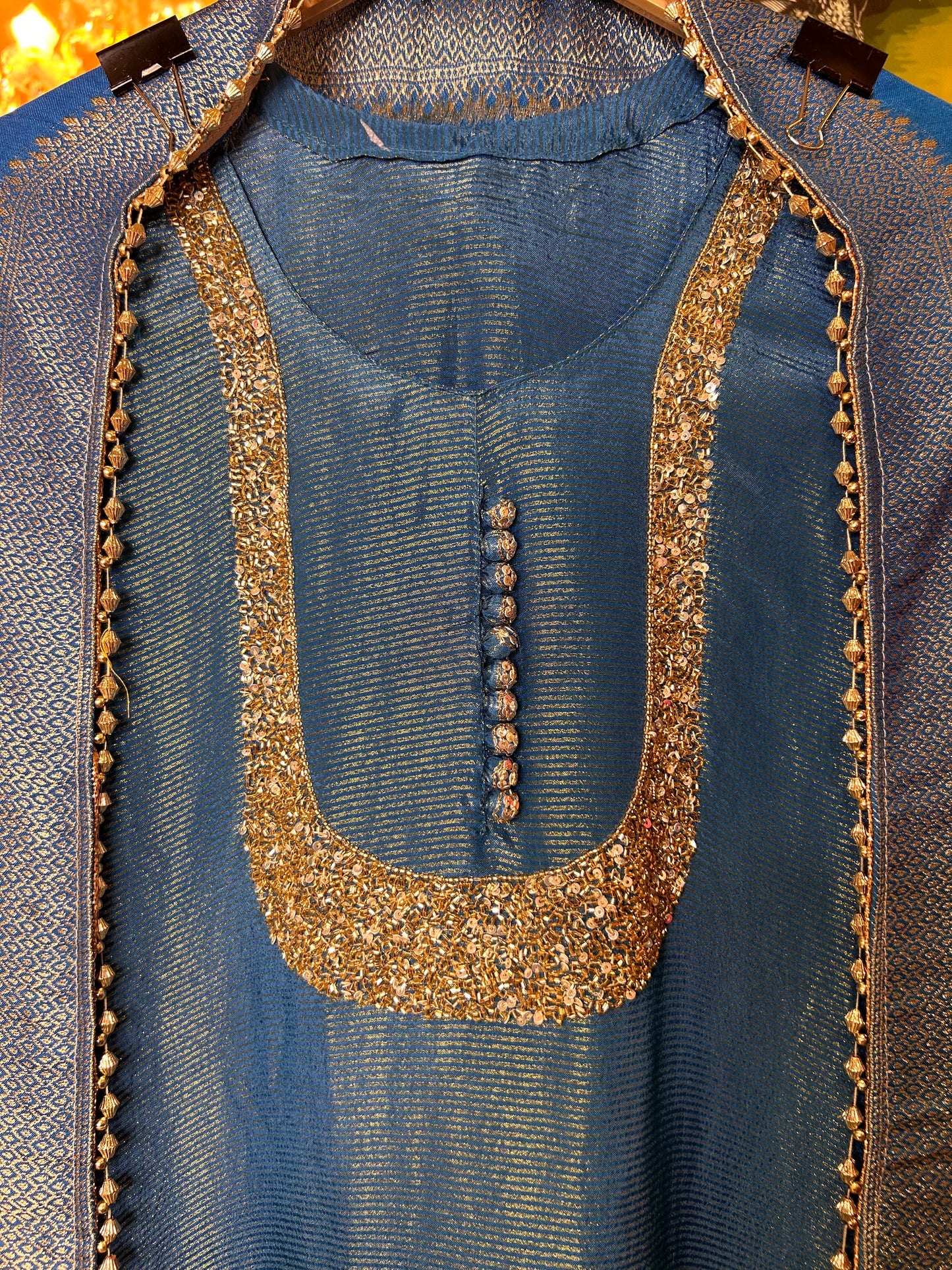 Sunshine Shimmer organza (Blue)