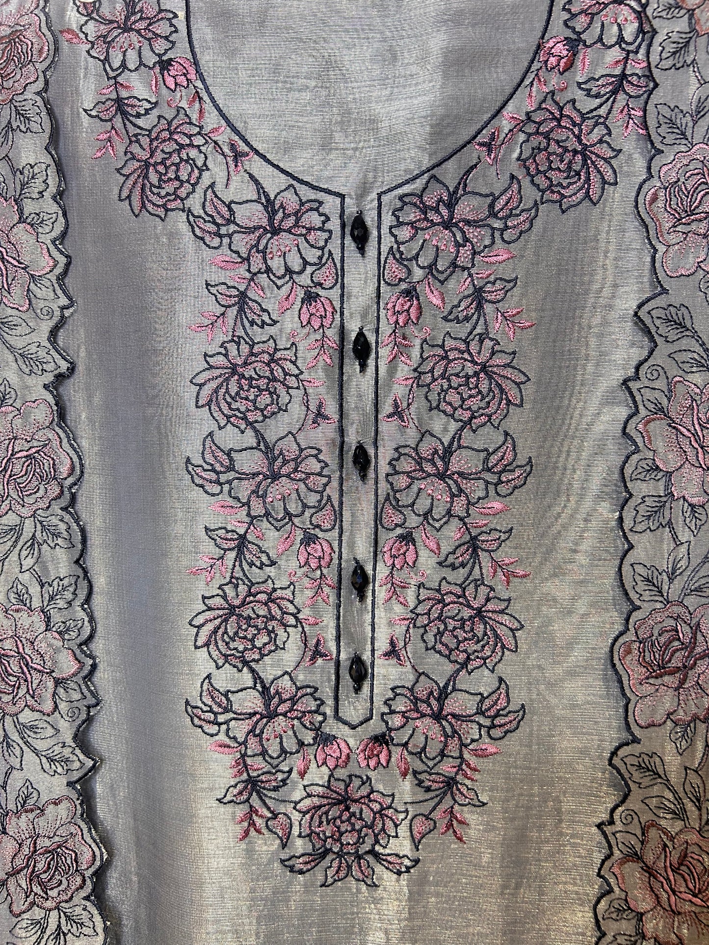 Khwab Organza Suit (Grey)