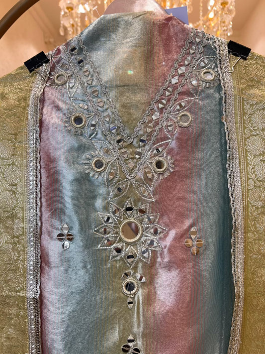 Zarfeena Mirror Taj Suit (Green)