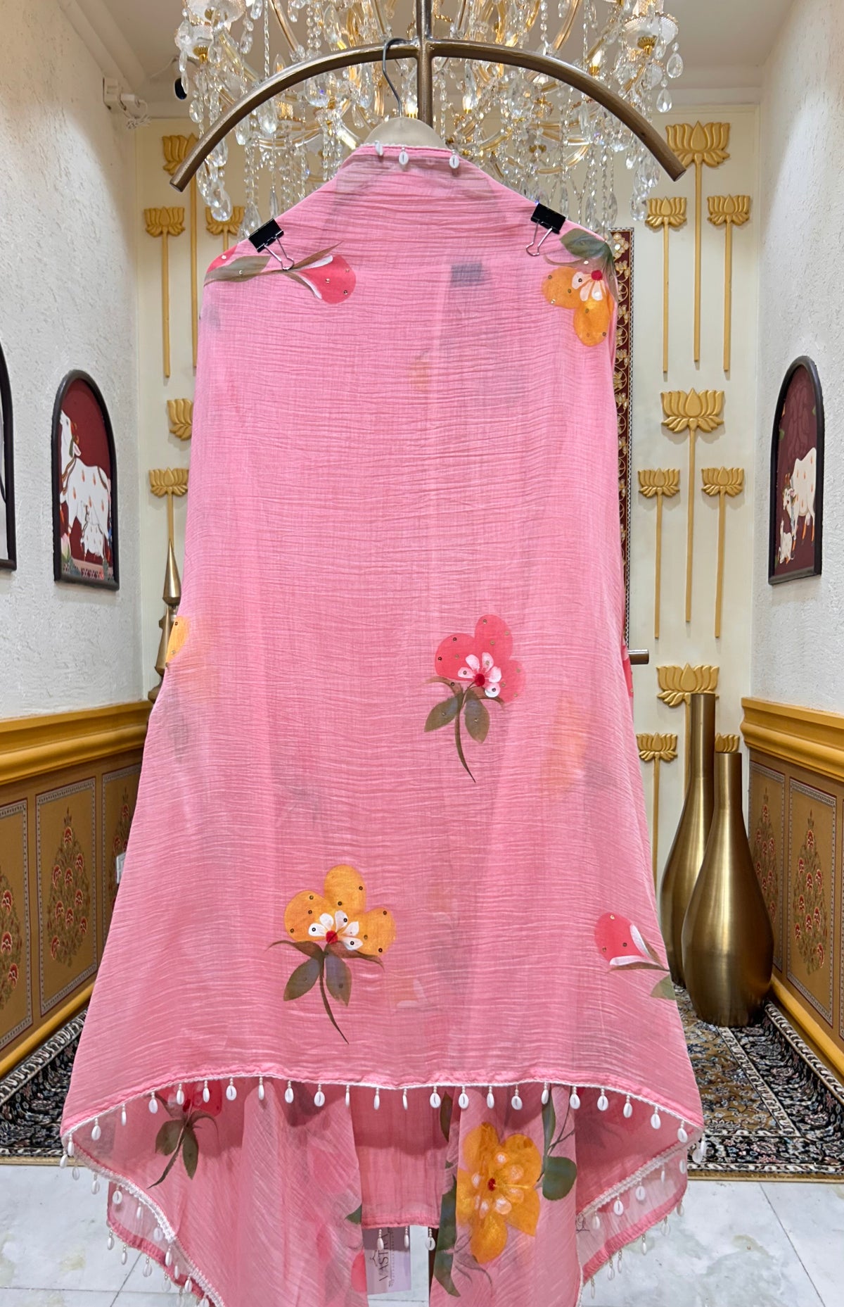 Mehar Handpaint Pearl Suit (Pink)