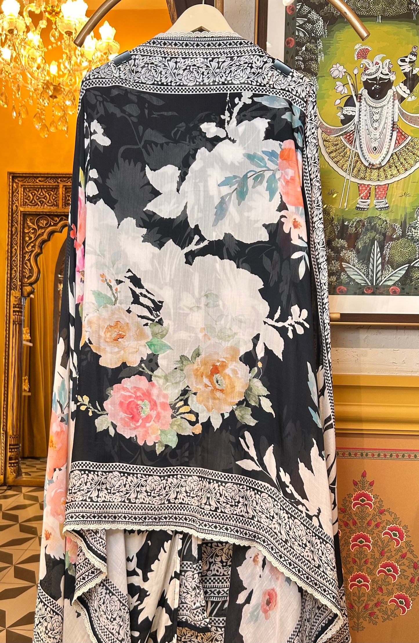 Sufiya Muslin Printed Suit (Black)