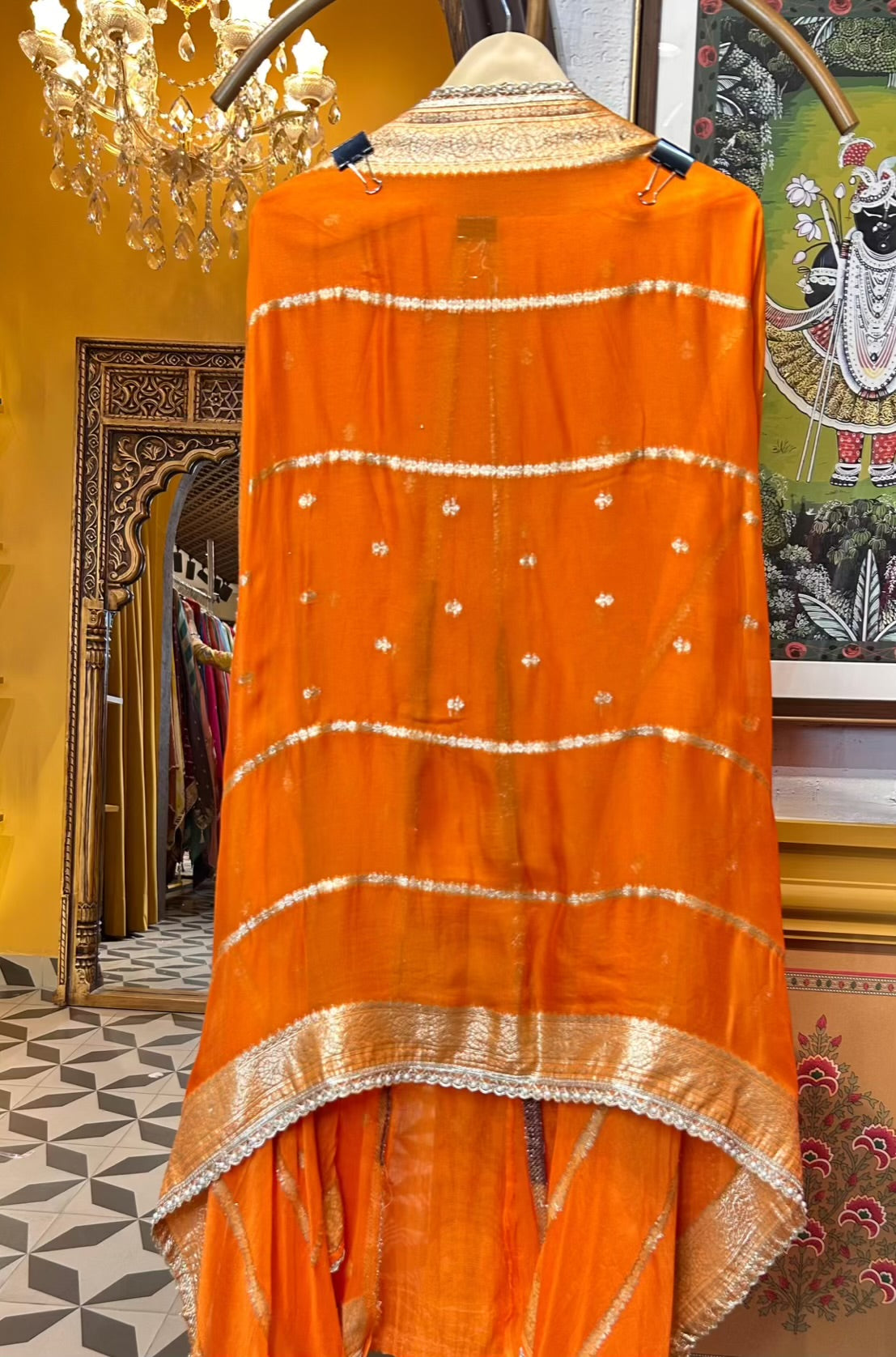 Amaira Banarasi Organza Suit (Orange)