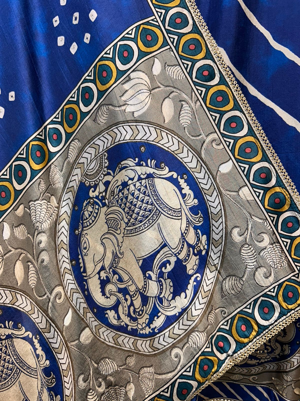 Mehrya Silk Print Élan Suit (Blue)