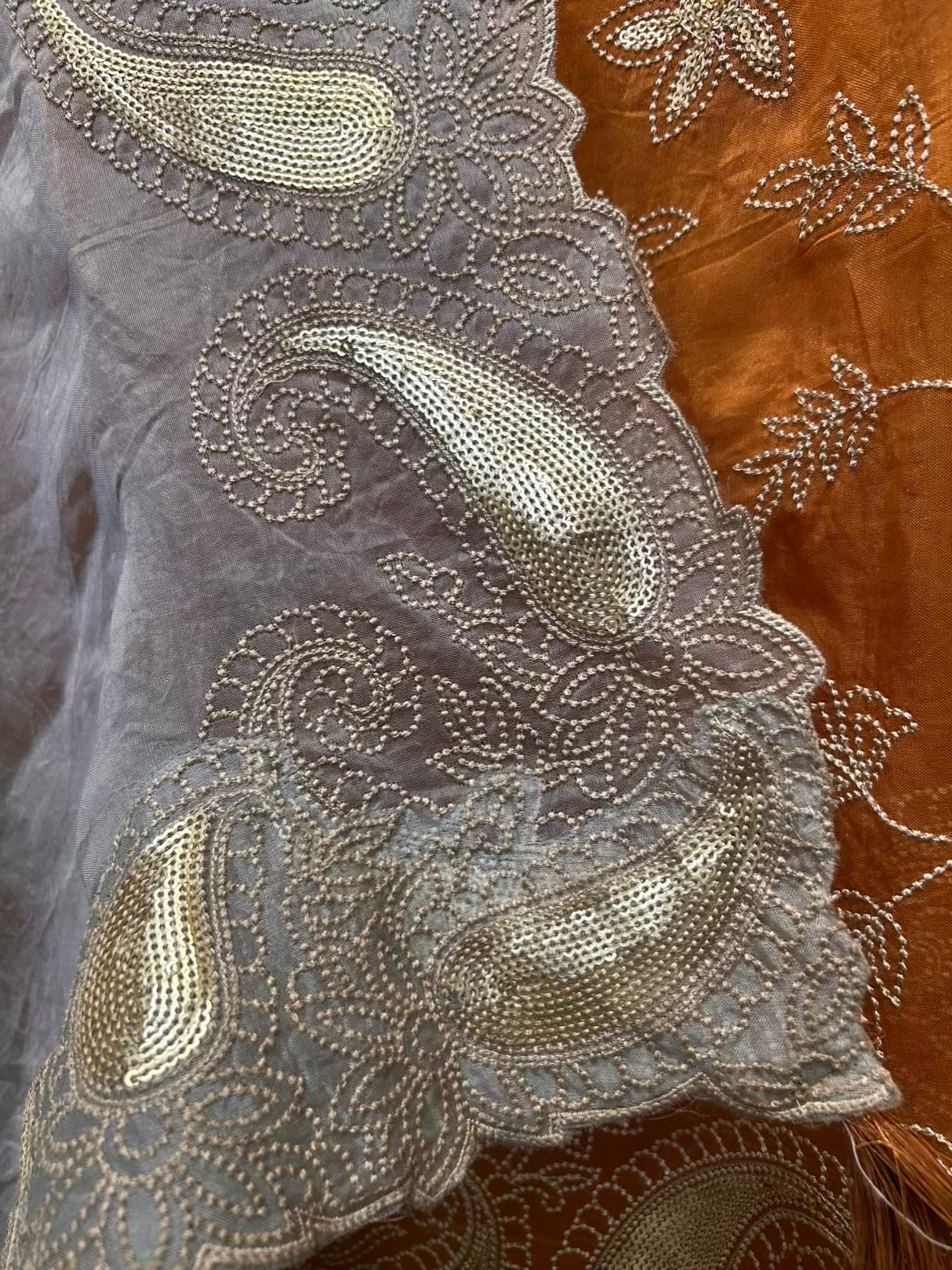 Nayab Organza Suit (Rust)