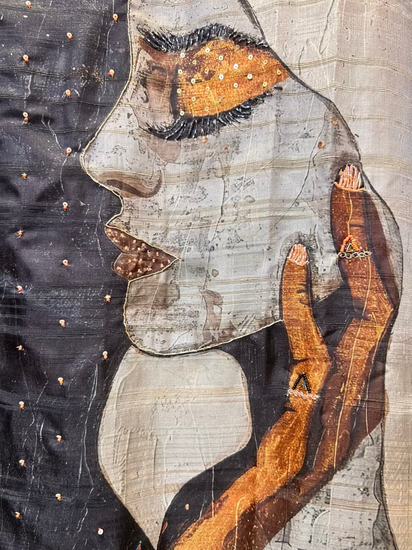 Sifat Digital Printed Suit (Black & Beige)