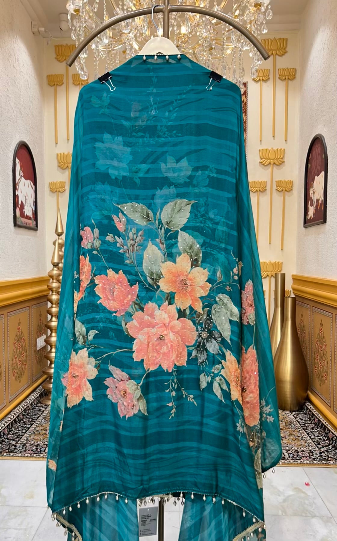 Mehira Sequin Bloom Suit (Peacock Green)