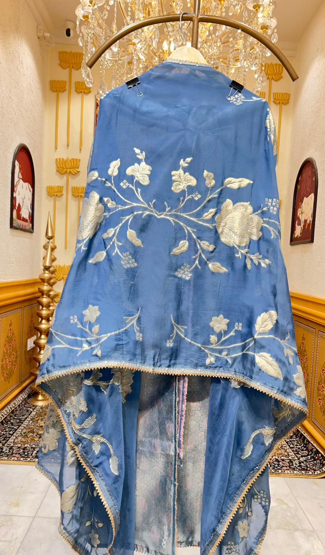 Zareesha Brocade Noor Suit (Blue)