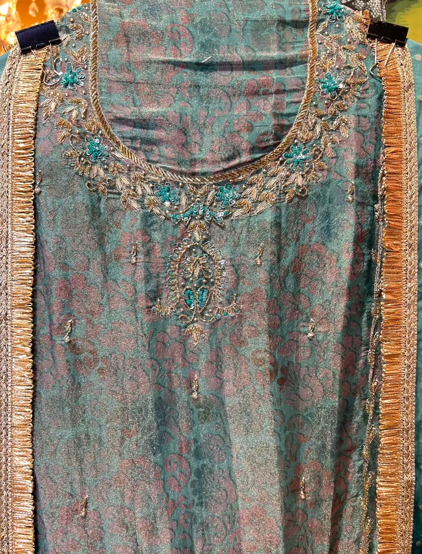 Falisha Organza Suit (Green)